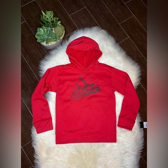 Adidas Red Sweatshirt hoodie youth sz 8 - Picture 1 of 3
